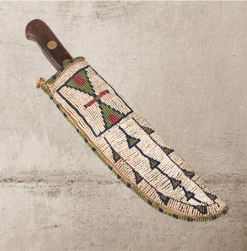 Native beaded knife - beaded, covers