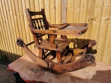 VICTORIAN METAMORPHIC HIGHCHAIR ROCKING CHAIR CHILDREN'S DOLLS TEDDY REF3849