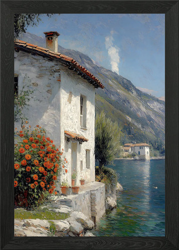 Lakeside cottage framed wall - cottage,