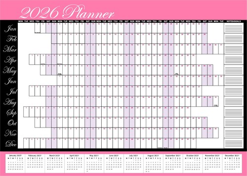 6m year planner wall - -,