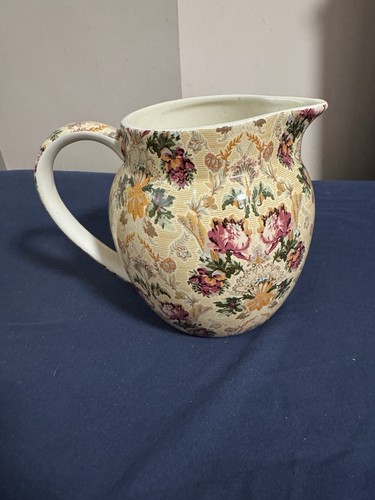 Large floral chintz globe - , jug