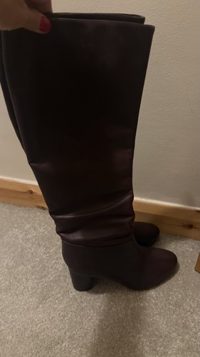 Boden burgundy leather - boden, knee