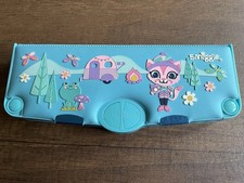 Smiggle Pop Out Pencil Case - Cat Camping Theme Light Blue