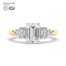 Emerald Diamond Trilogy Ring