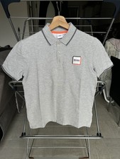 Boys Hugo Boss Grey Logo Short Sleeve Polo Shirt Size 14-S   Excellent Condition