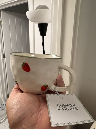 Strawberry embossed mug - strawberry,