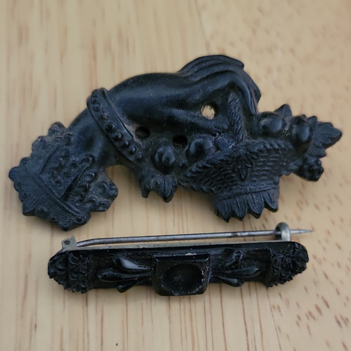 Victorian carved whitby jet - victorian,
