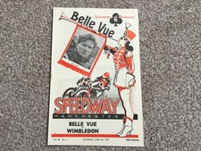 * BELLE VUE v WIMBLEDON + GOLDEN HELMET 8/6/57 speedway programme.