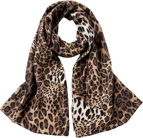Womens leopard print shawl - print,
