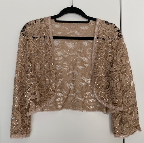 Sequinned lace bolero shrug - bolero,
