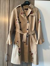 Rare Zara Size L or UK 12 trench coat with embroidery and studs-totally divine!