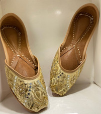 Women Punjabi jutti wedding Mojari ethnic flat UK size 4-8 khussa shoe darpan
