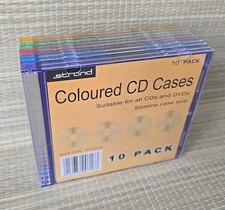 10 x Coloured  CD/DVD Slim Cases. New Sealed. Free Delivery 