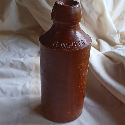 White stoneware ginger beer - white,