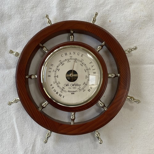 Vintage ships wheel barometer - vintage,