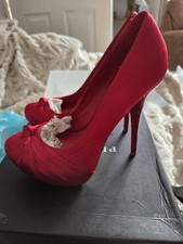 Pleaser Red Satin Stiletto 5