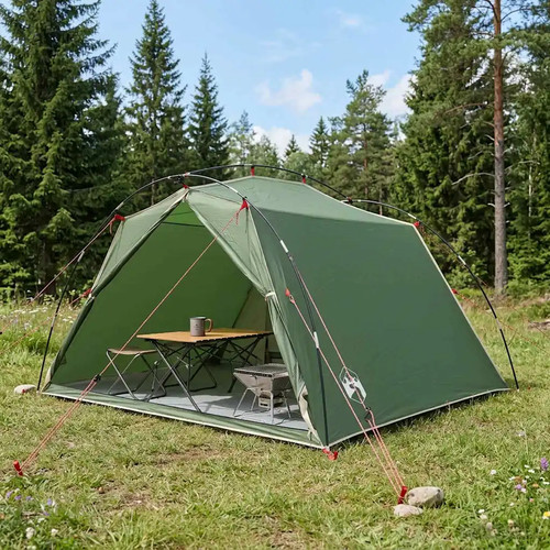 Tunnel tent green - tunnel, 4-person