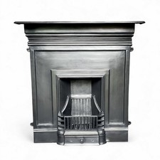 RESTORED / PLAIN CAST IRON FIREPLACE / INSERT / VICTORIAN STYLE