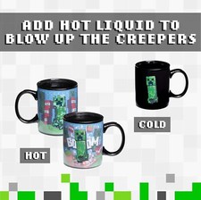 Minecraft Creeper Heat Colour Change Magic Mug Gift Kids Drink Cup Novelty 300ml