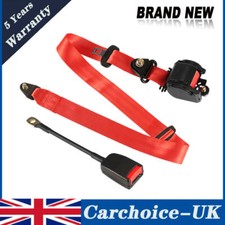 FITS LAND ROVER DEFENDER SEAT BELT 3 POINT RETRACTABLE INERTIA BELT - RED