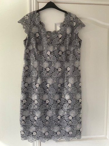Silver grey lace cocktail - silver-grey,