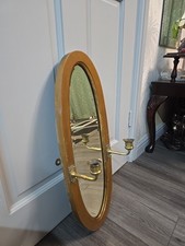 Edwardian Mirror With Brass Pair Candle Holders 59cm×22cm×3cm