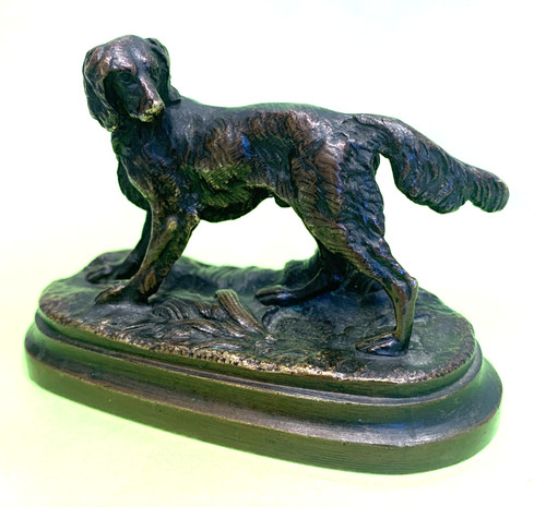 Antique bronze red setter - antique,