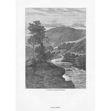 EDWIN LANDSEER A Highland Mountain Stream - Antique Print c1870