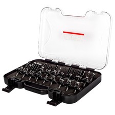 Excel 1/4" Shank 35 Piece TCT Router Cutter Bit Set with Transparent Case