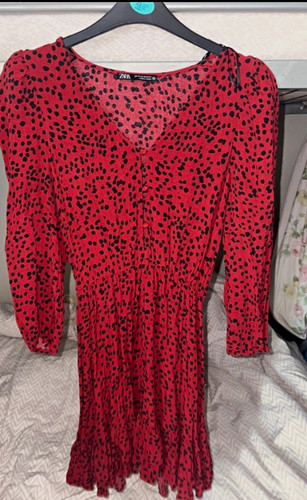 Zara red black polka - zara, dot