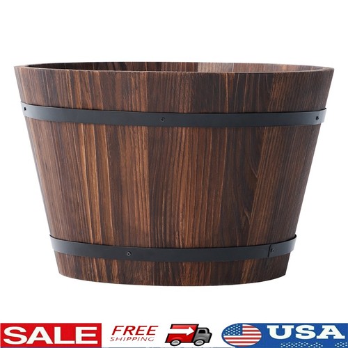 Wood whiskey barrel planter - wood,
