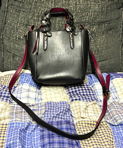 Zara black medium satchel - black,