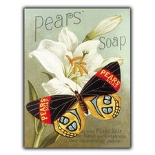 SIGN METAL PLAQUE PEARS SOAP