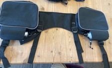 Shires Saddle Bags / Panniers Black Grey Piping 2x Bottles Excellent Clean Cndtn