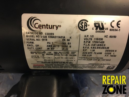 1800 rpm 56 fr century - hp,