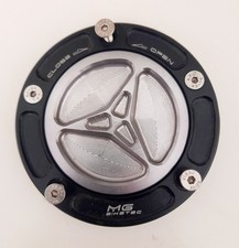 MG-Biketec Black/Silver Keyless Screw Fuel Cap Ducati Monster S4R/S4RS/S2R +More