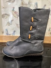 Brevitt Women’s Size 6 EEE wide Flat Black Calf Boots leather Comfy