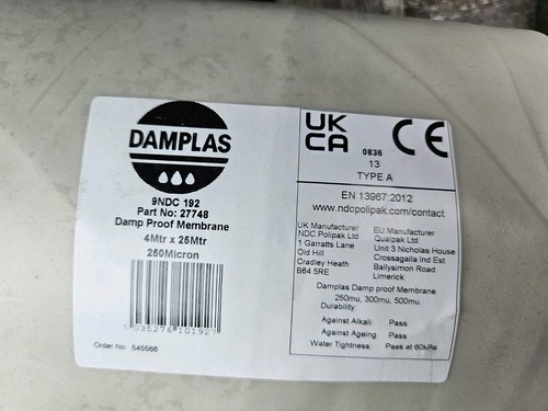 Damplas damp proofing membrane - damp,