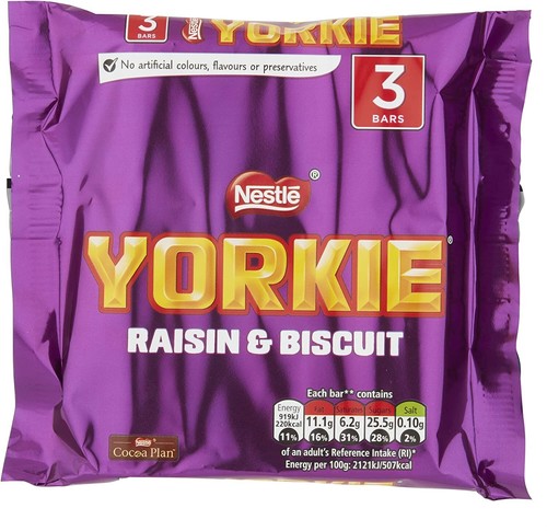 Yorkie raisin and biscuit - and,