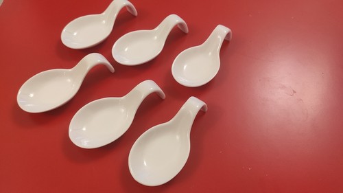 Chinese white ceramic spoon - ceramic,