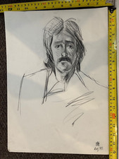 Vintage 1970s Drawing Male Nude Erotic Charcoal / Crayon Drawing Gay interest 14