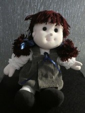 RAG DOLL IN CORDUROY DRESS AND WHITE BLOUSE HAND CRAFTED FROM ORANGE TREE