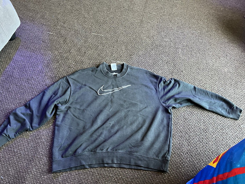 Nike black cotton fleece crew - ,