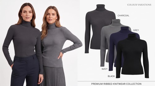 Ladies roll neck jumper - ladies,