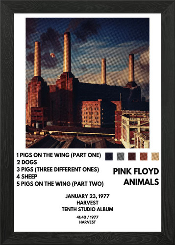 Pink floyd animals framed - pink,