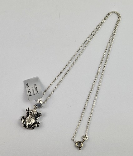 Sterling silver frog pendant - frog,