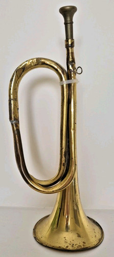 Vintage brass military bugle - brass,