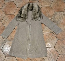 LADIES CARDIGAN COATIGAN JACKET WITH REMOVABLE FAUX FUR COLLAR FROM PLANET - XL