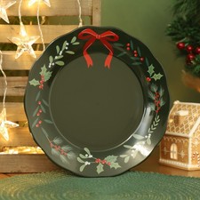 Foliage Serving Plate Green Festive Christmas Tableware Dining Table Holy Xmas
