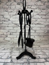 Heavy duty iron fireside companion set.
